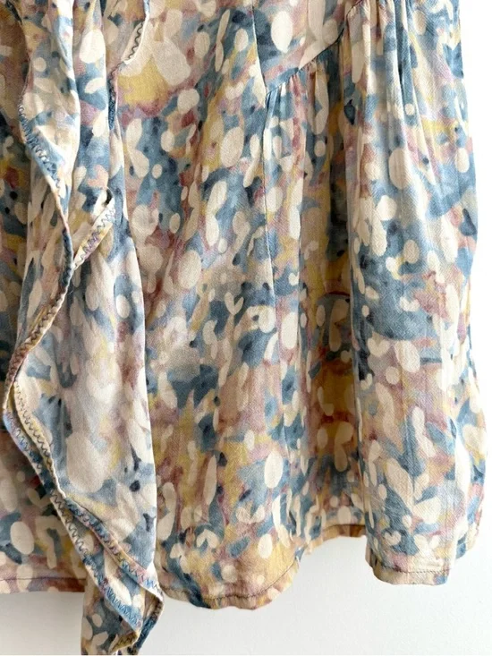 Anthropologie Watercolor Print Ruffle Tank Top - Picture 5 of 7